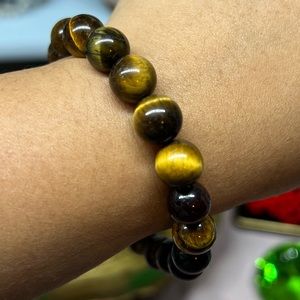 Grade AAAA Natural Tiger Eye Stone Bead Bracelet